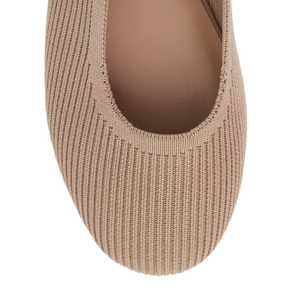 Della Ballet Flat in Taupe Knit