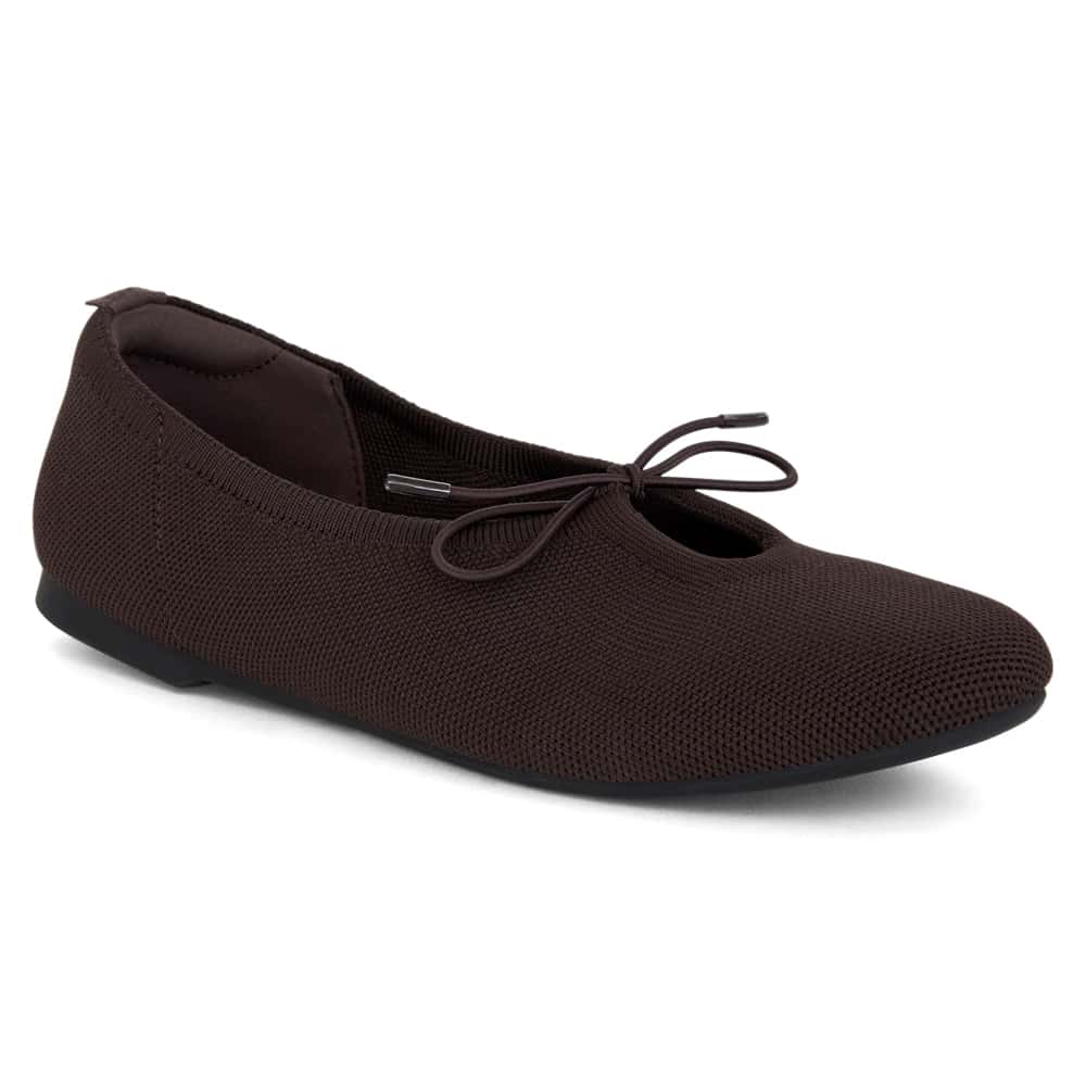 Dimity Ballet Flat in Chocolate Knit
