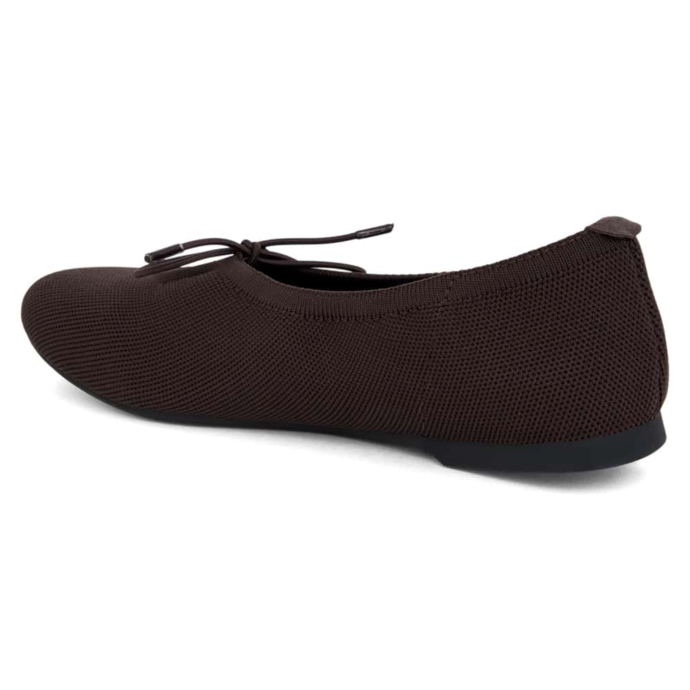 Dimity Ballet Flat in Chocolate Knit