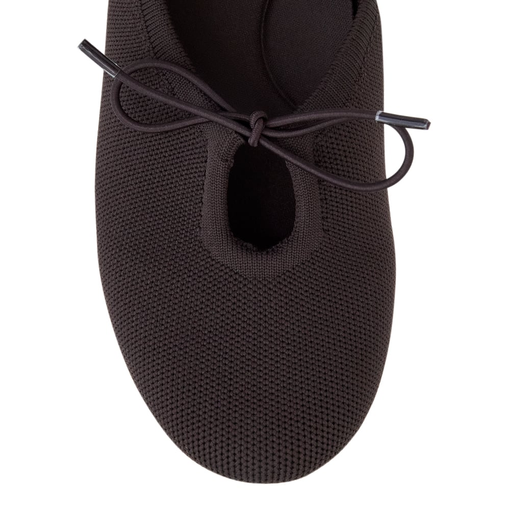 Dimity Ballet Flat in Chocolate Knit