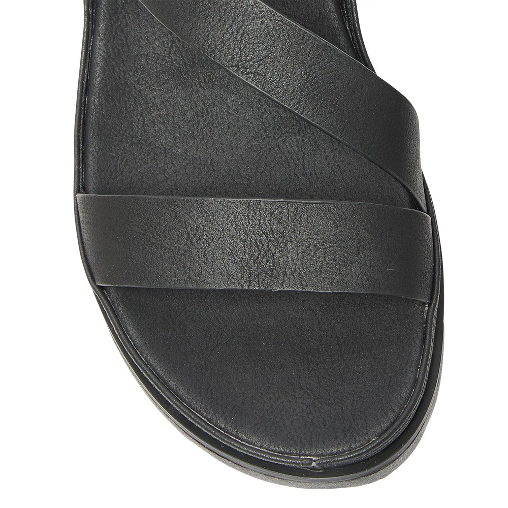 Egypt Sandal in Black On Black