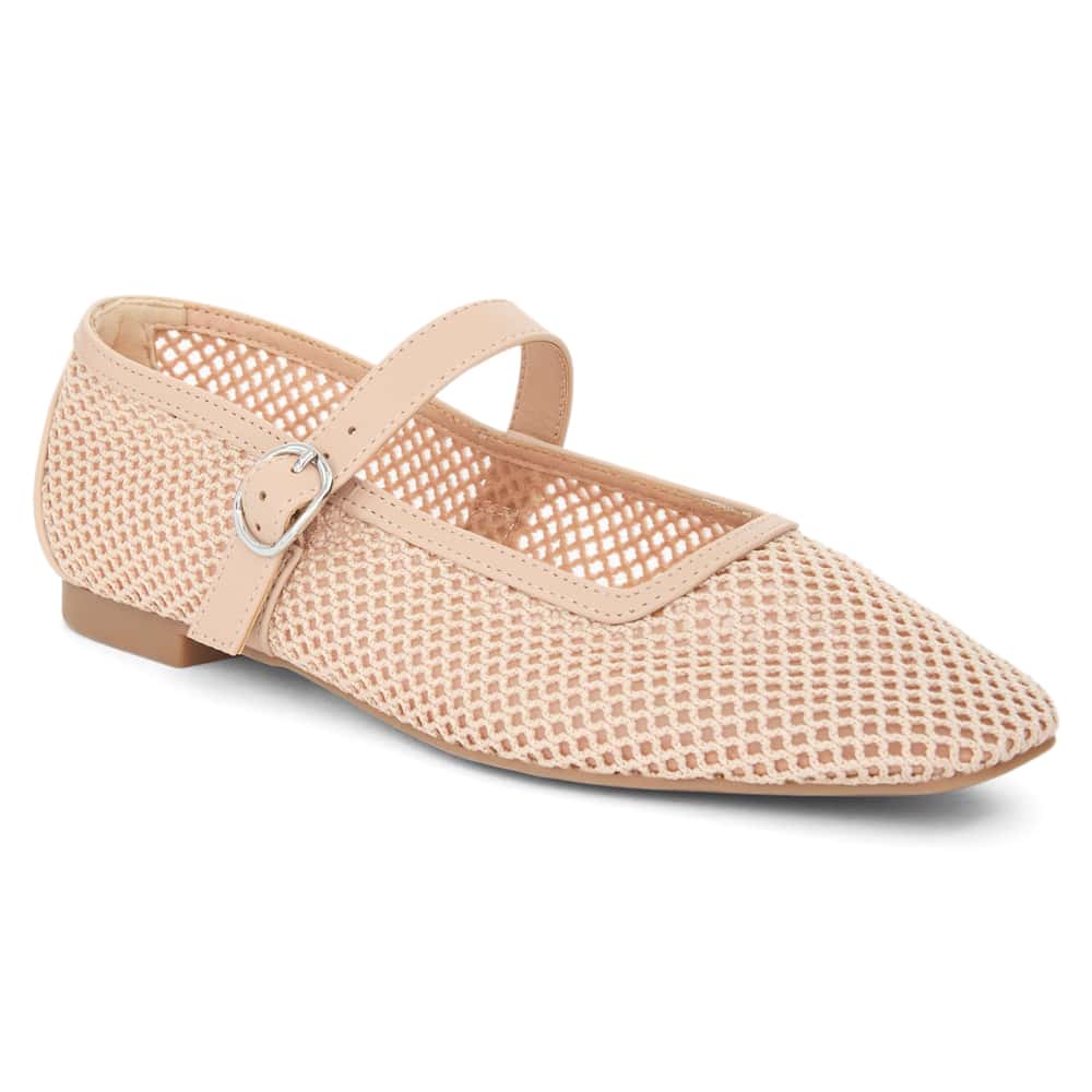 Jax Ballet Flat in Beige Mesh