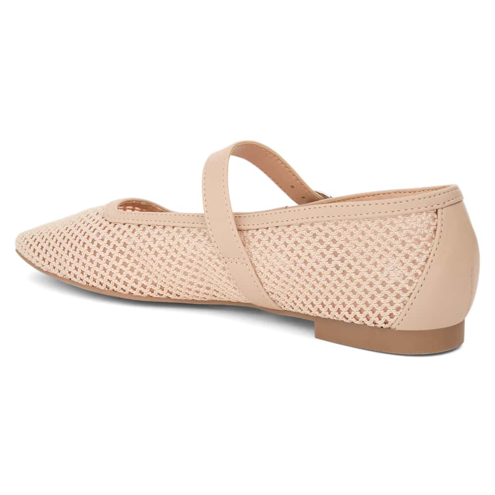 Jax Ballet Flat in Beige Mesh