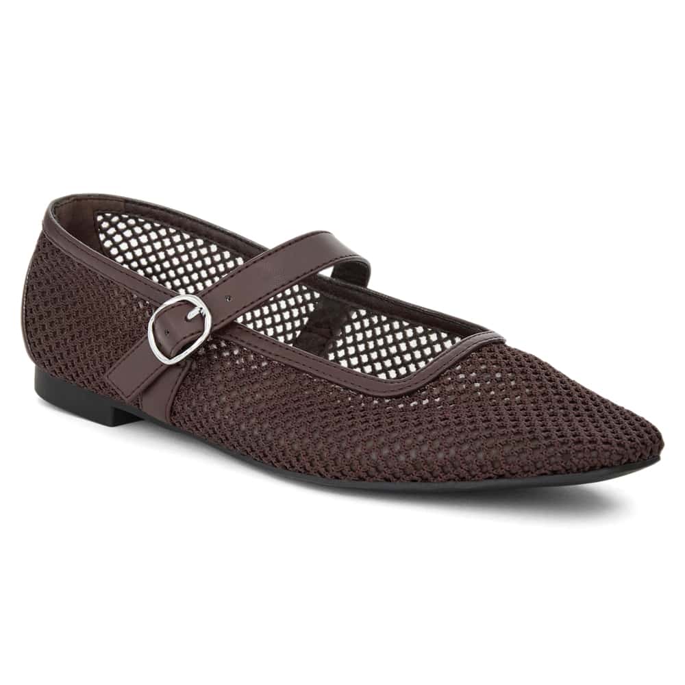 Jax Ballet Flat in Chocolate  Mesh