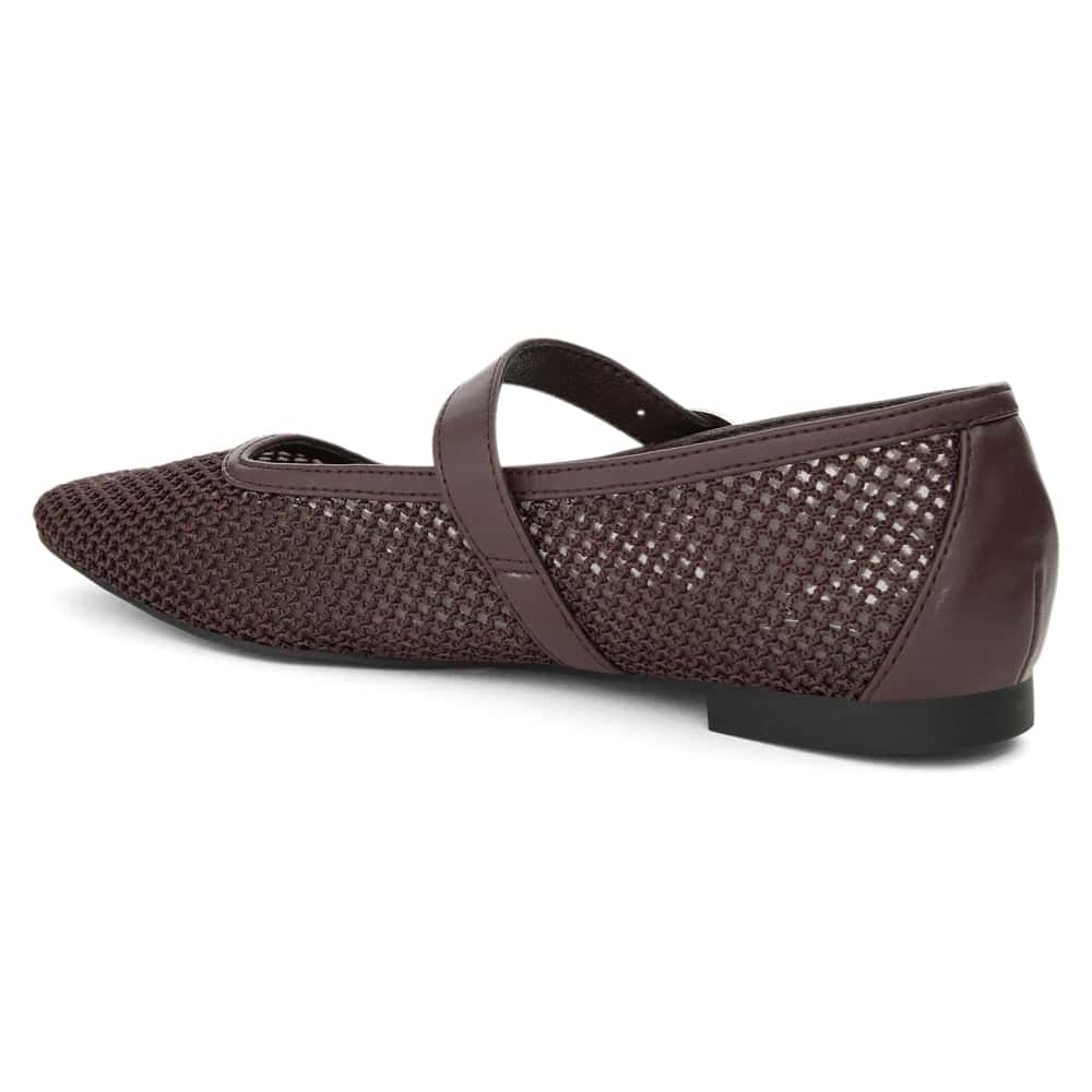 Jax Ballet Flat in Chocolate  Mesh