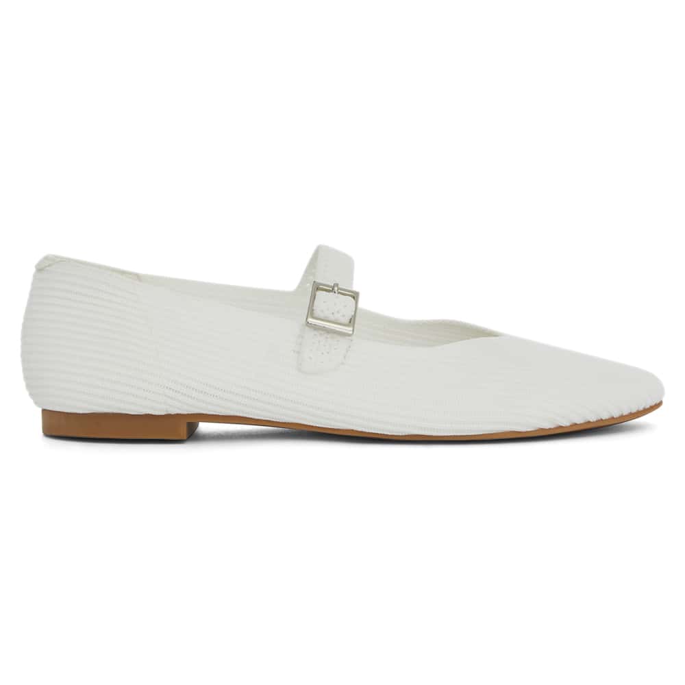 Jazz Ballet Flat in White Knit