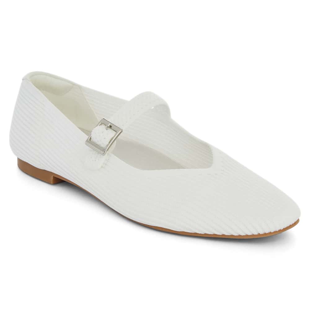 Jazz Ballet Flat in White Knit