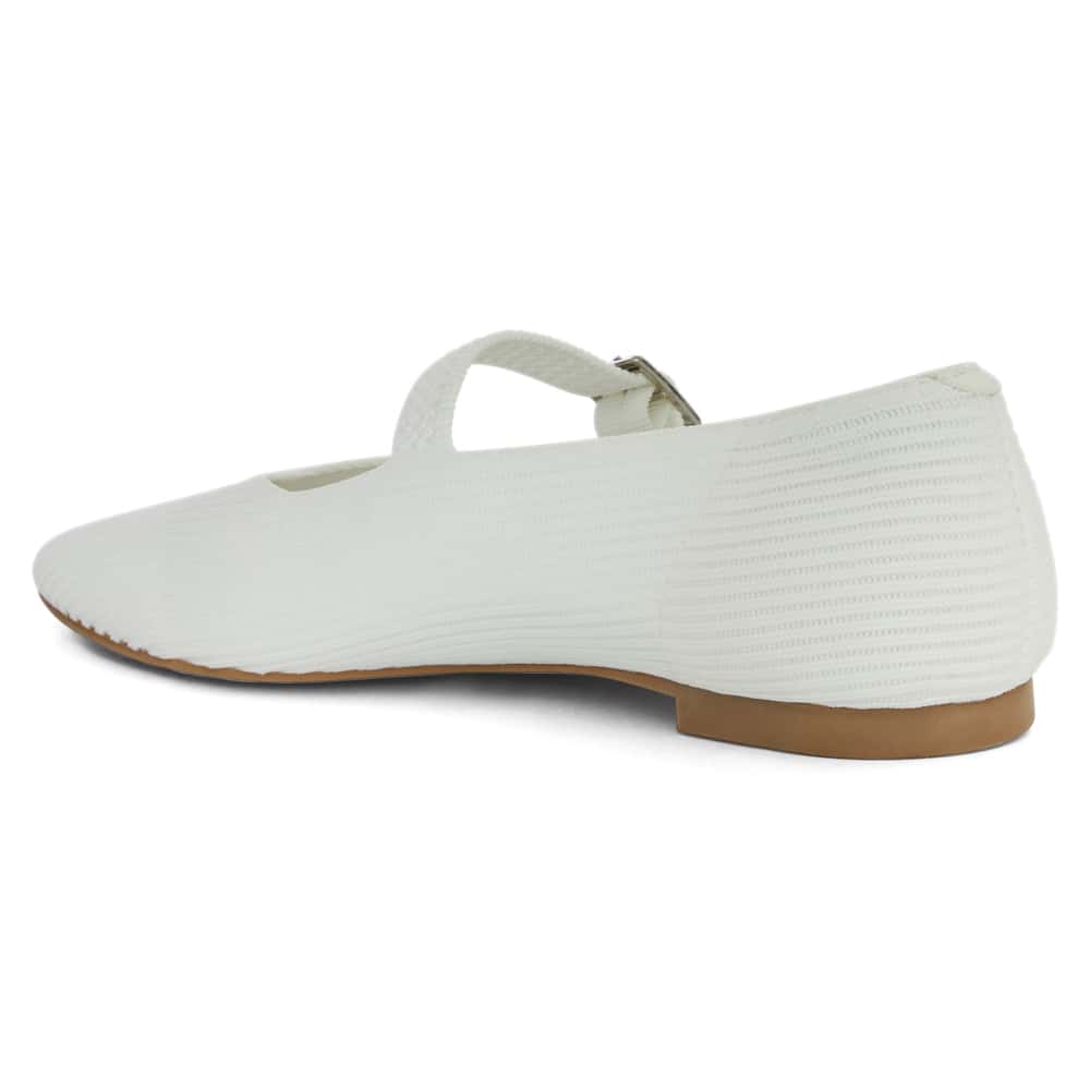 Jazz Ballet Flat in White Knit