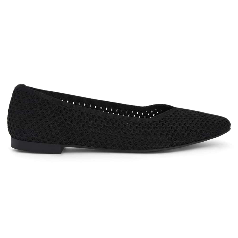 Jiffy Ballet Flat in Black Fabric