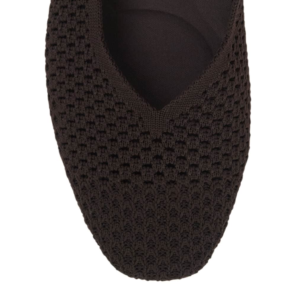 Jiffy Ballet Flat in Chocolate Knit Fabric