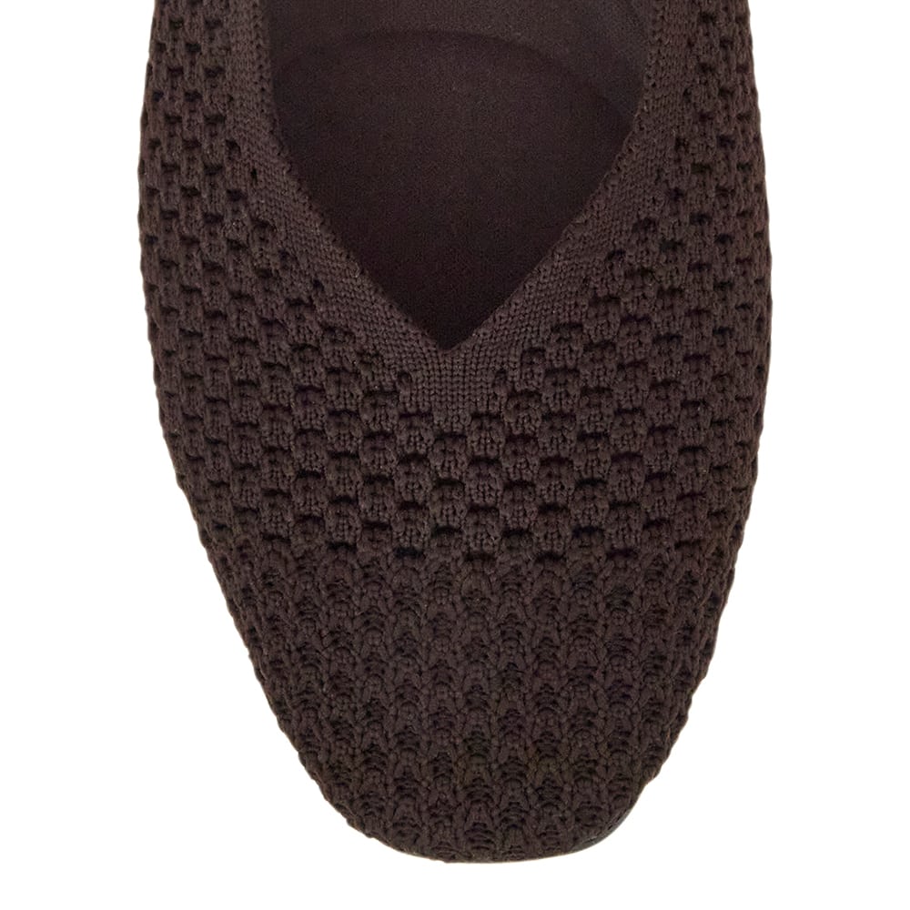 Jiffy Ballet Flat in Chocolate Knit Fabric