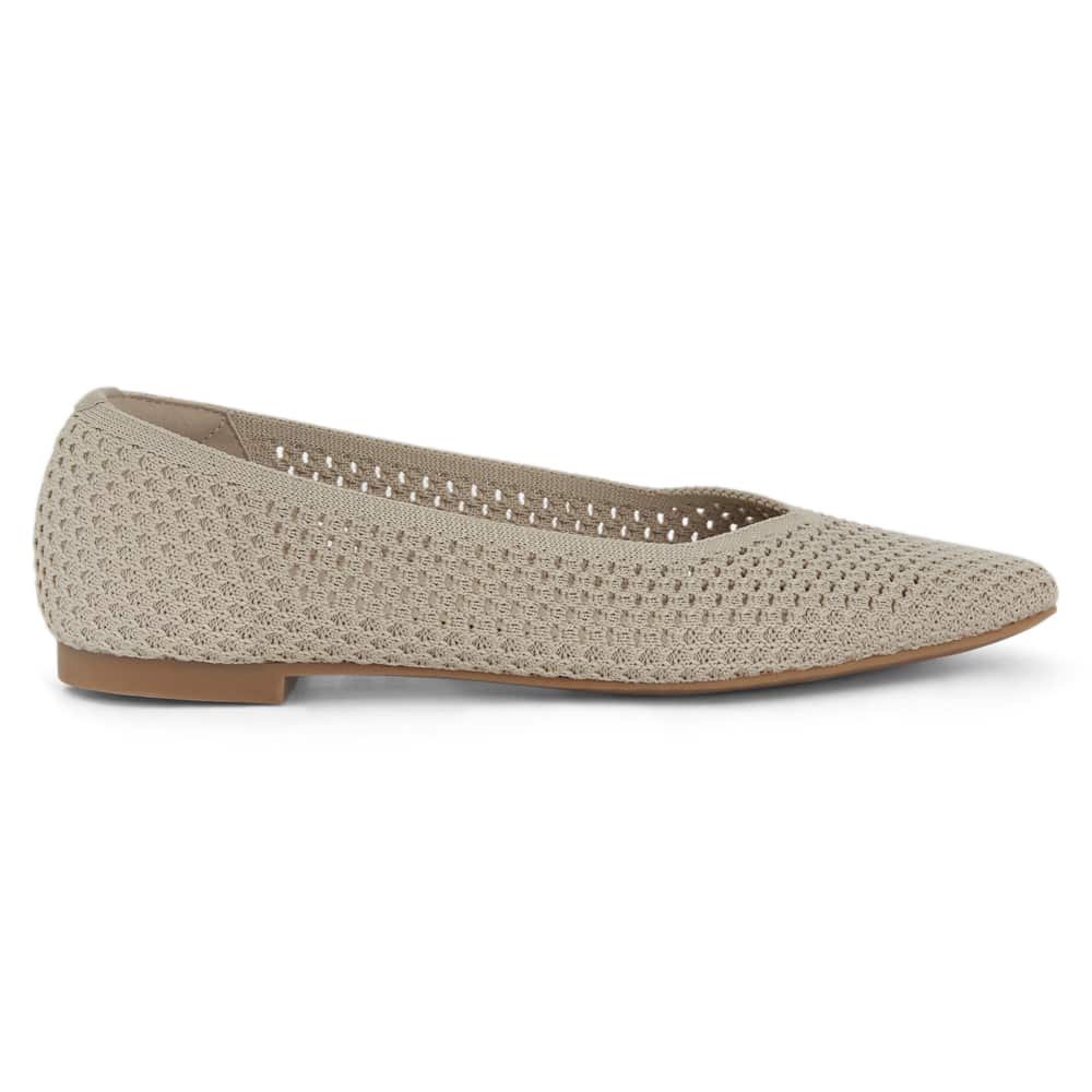 Jiffy Ballet Flat in Natural Knit Fabric