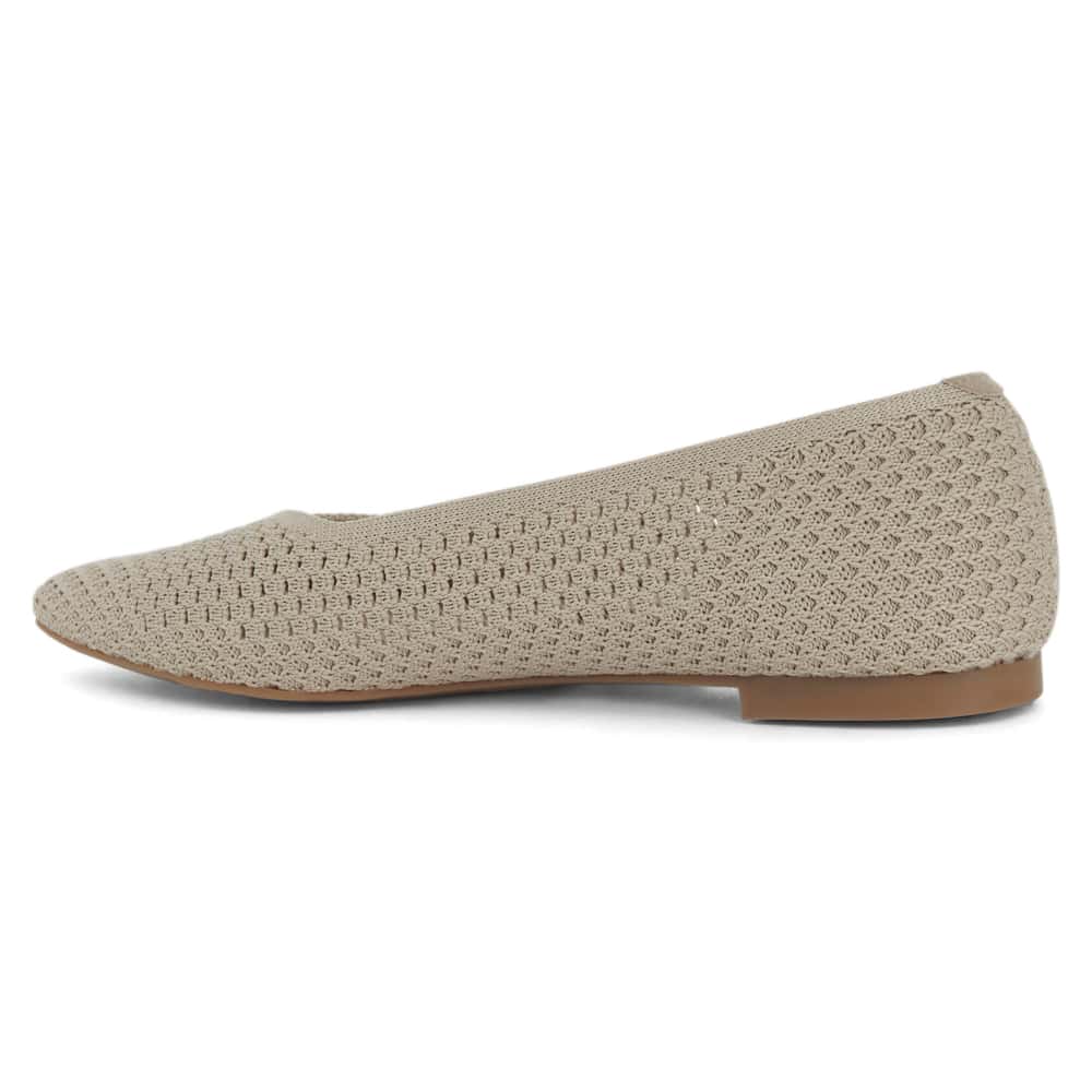 Jiffy Ballet Flat in Natural Knit Fabric