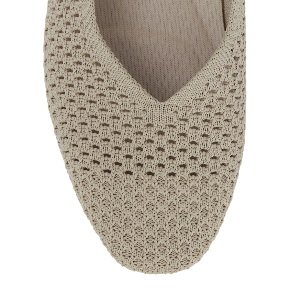 Jiffy Ballet Flat in Natural Knit Fabric