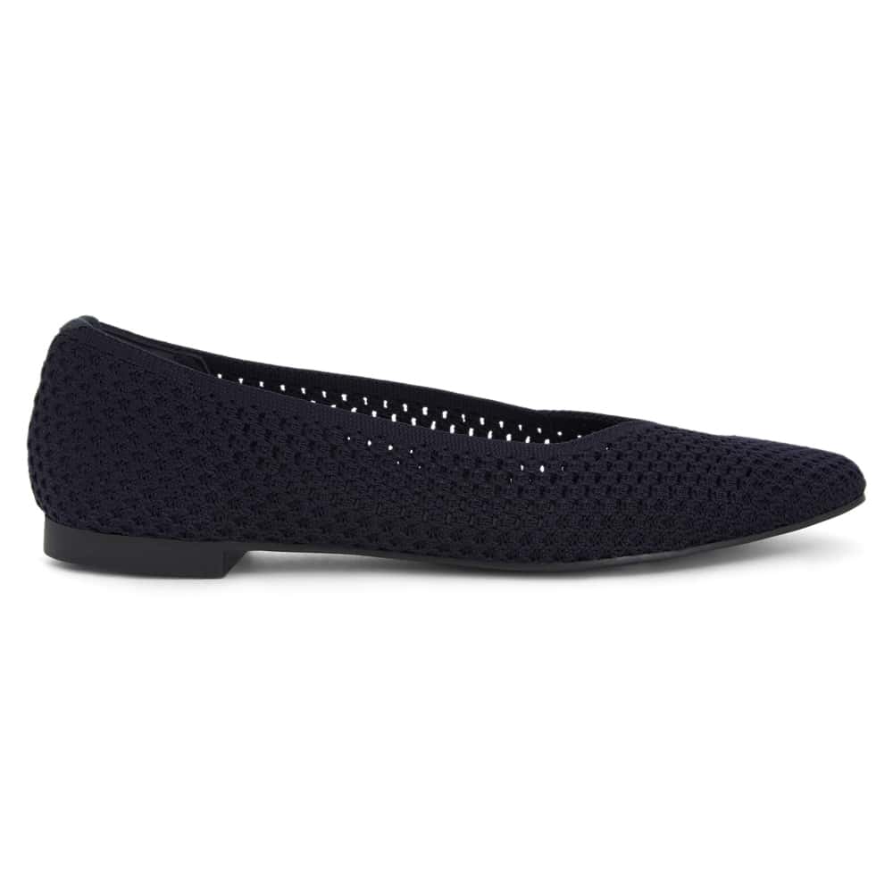 Jiffy Ballet Flat in Navy Fabric