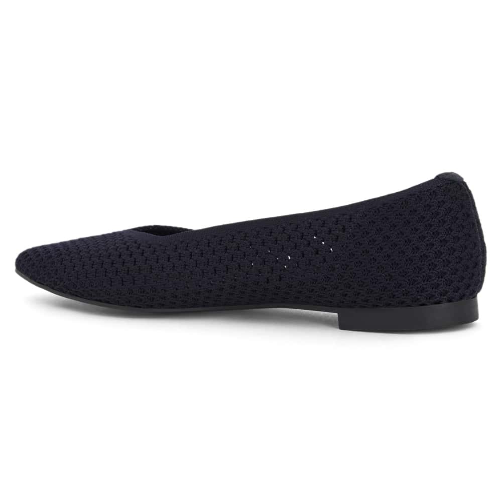 Jiffy Ballet Flat in Navy Fabric
