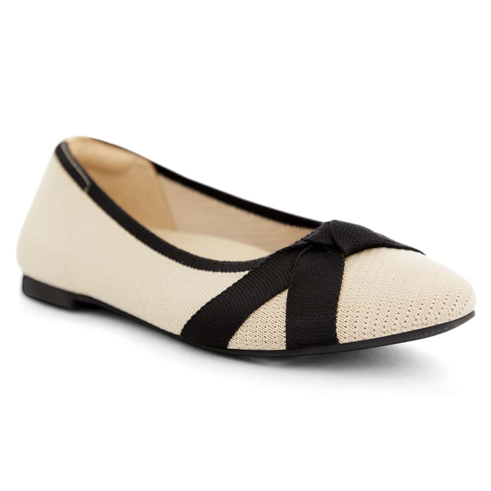 Kayley Ballet Flat in Beige/black