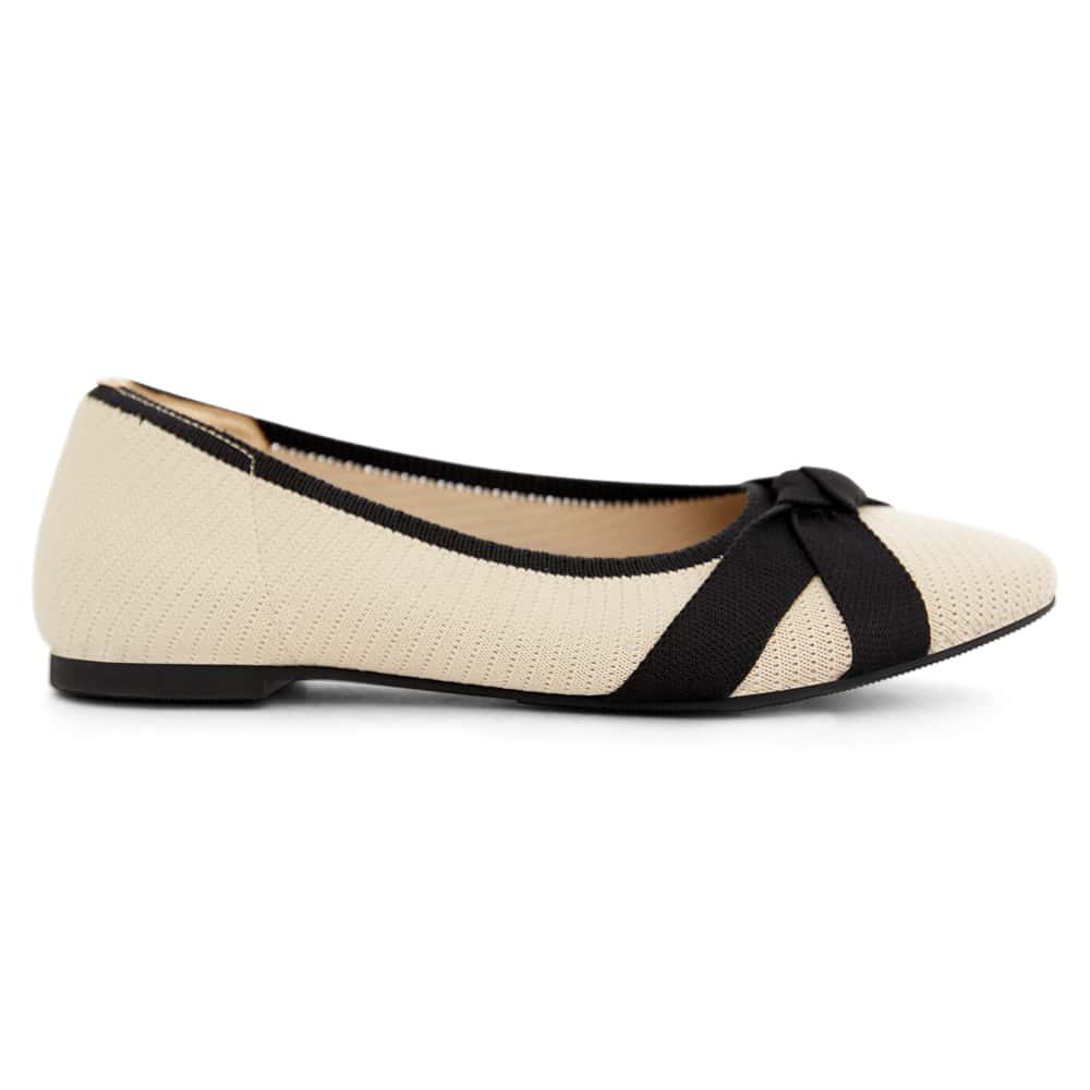 Kayley Ballet Flat in Beige/black
