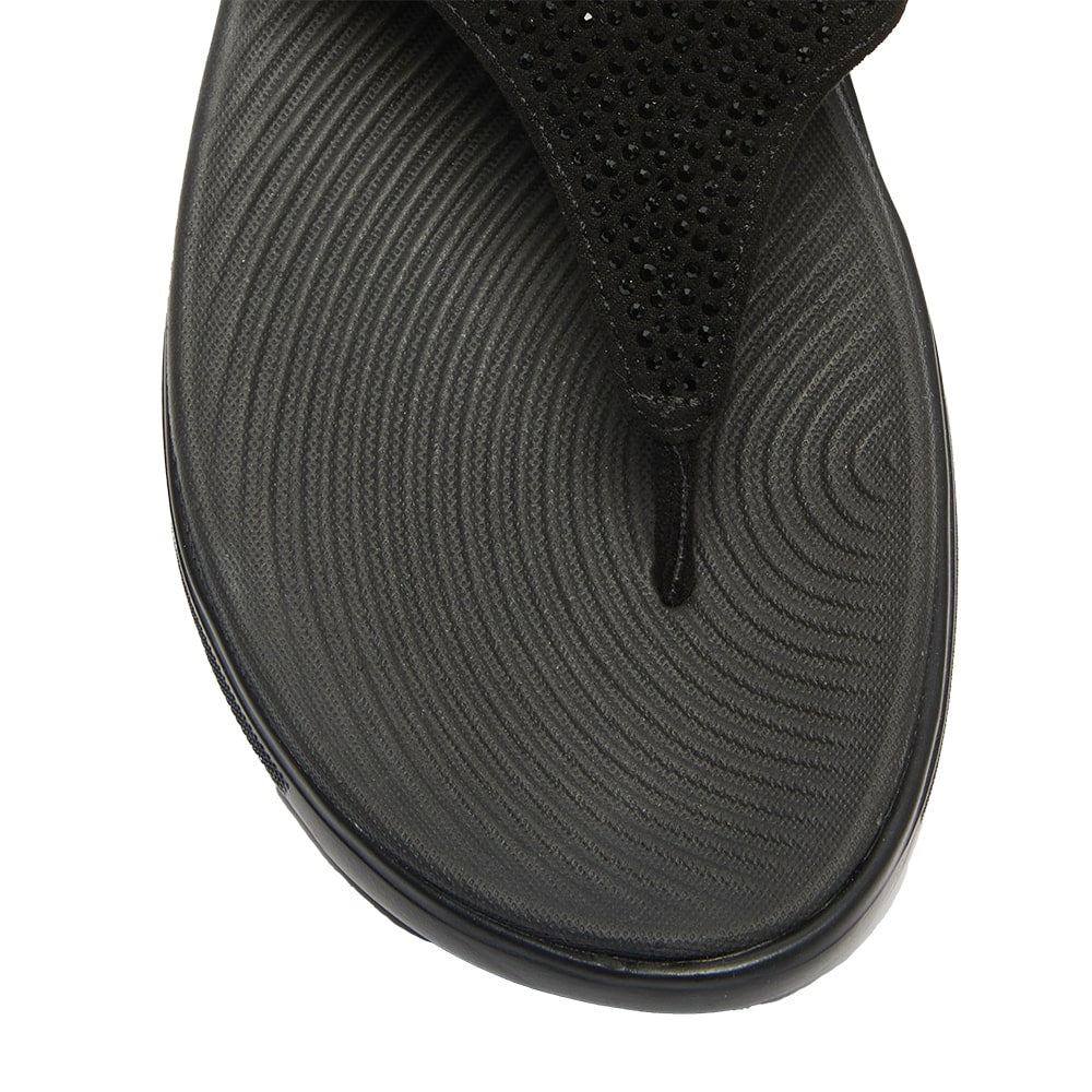 Lantern Wedge in Black Diamante