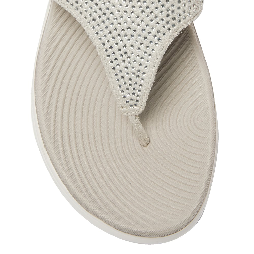 Lantern Wedge in Light Grey Diamante
