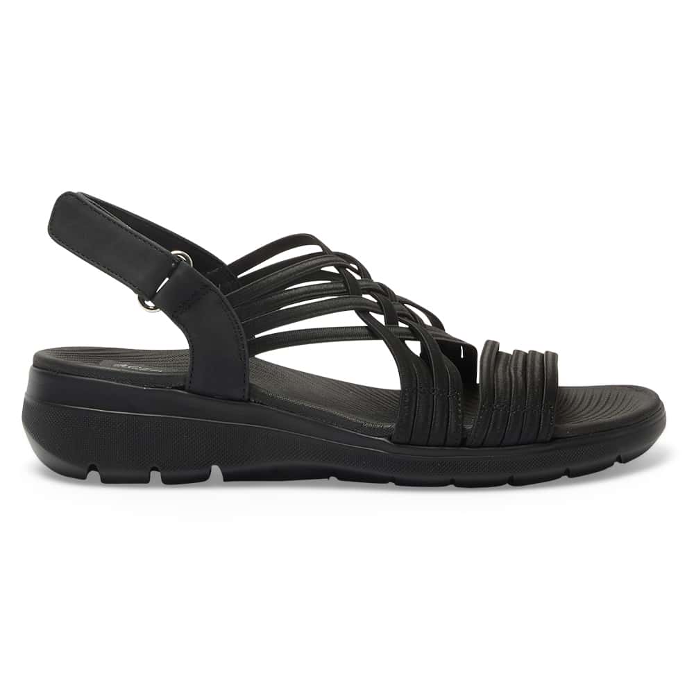 Luna Sandal in Black On Black