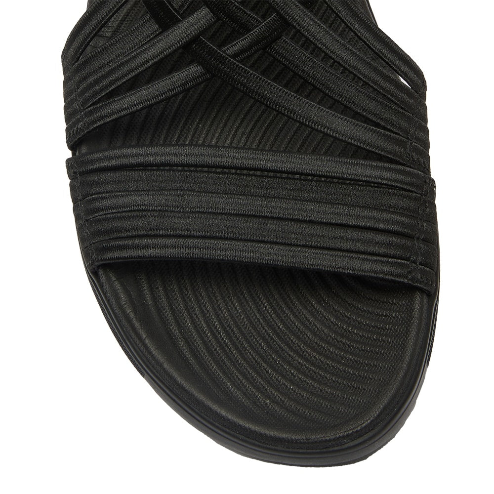 Luna Sandal in Black On Black