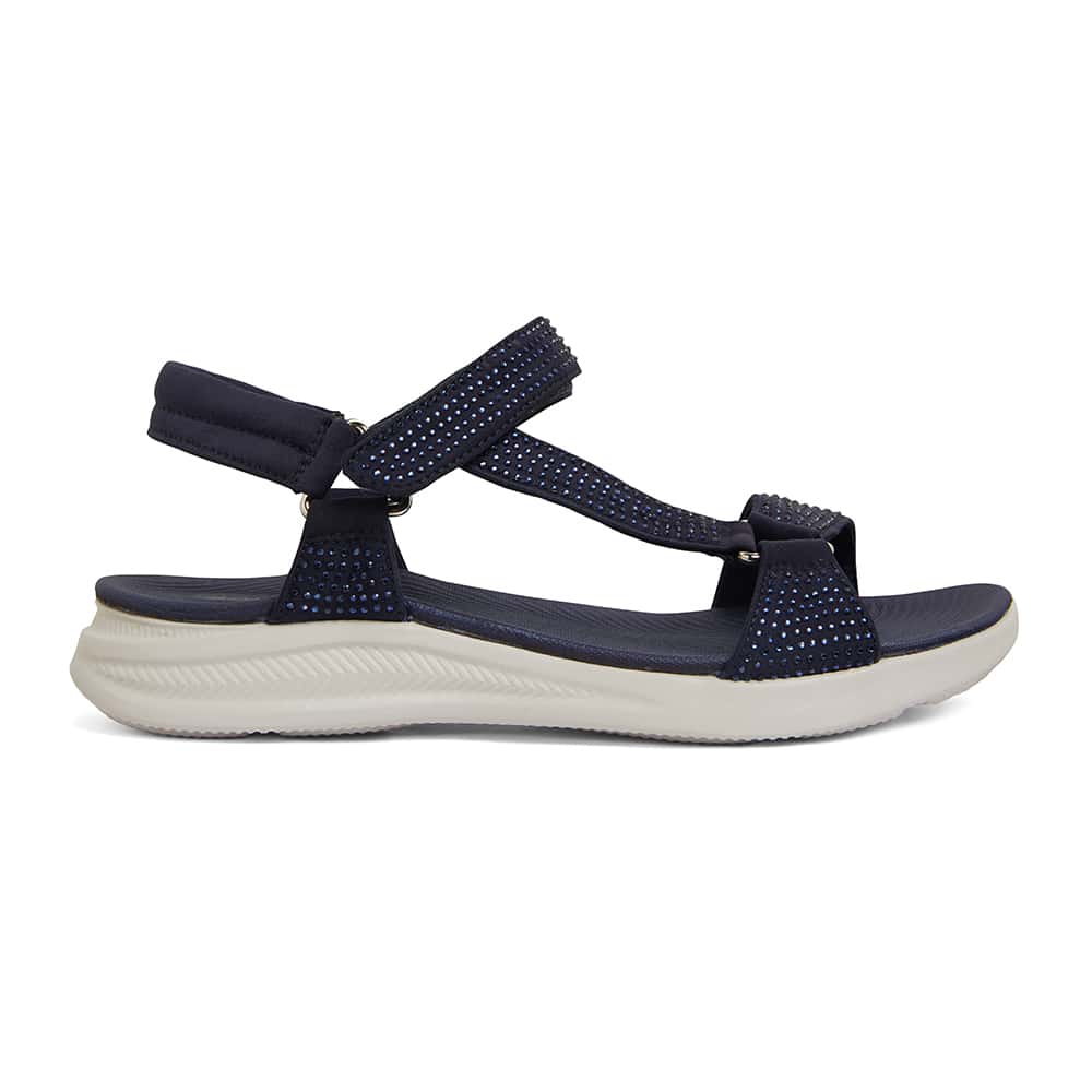 Naples Sandal in Navy Diamante