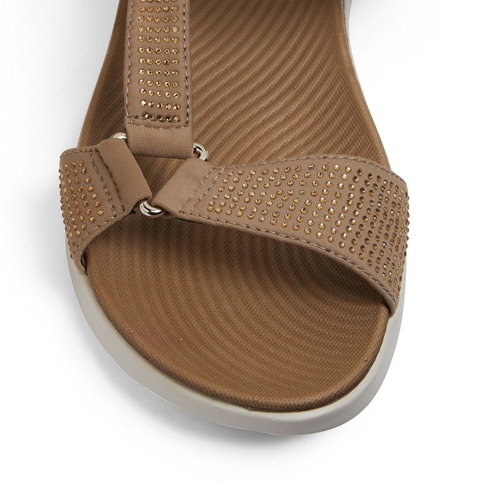 Naples Sandal in Taupe Diamante