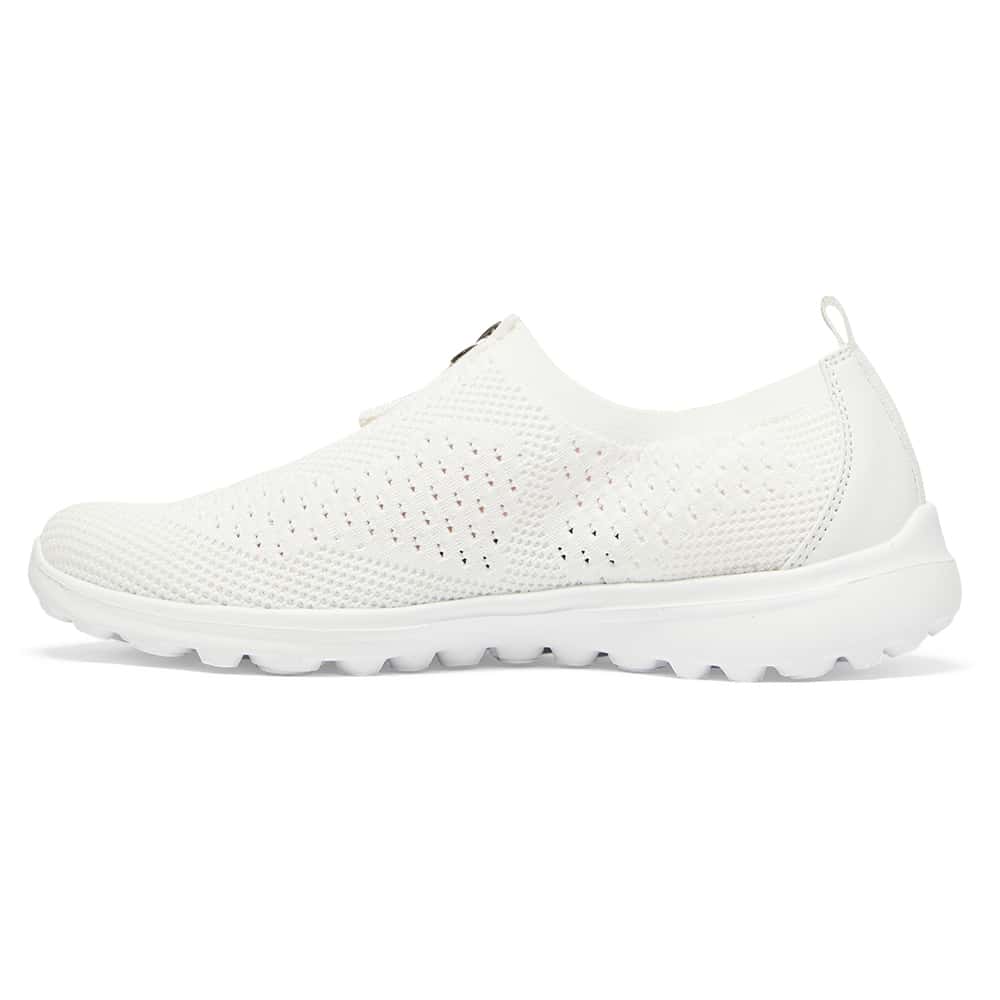 Oberon Sneaker in White Stretch