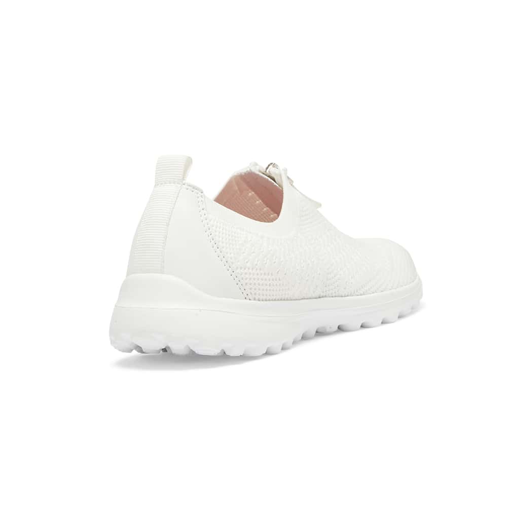 Oberon Sneaker in White Stretch