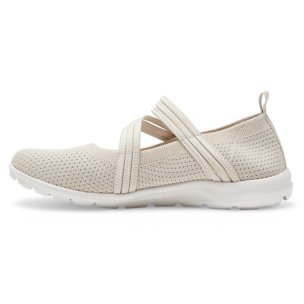 Patsy Ballet Flat in Beige Stretch
