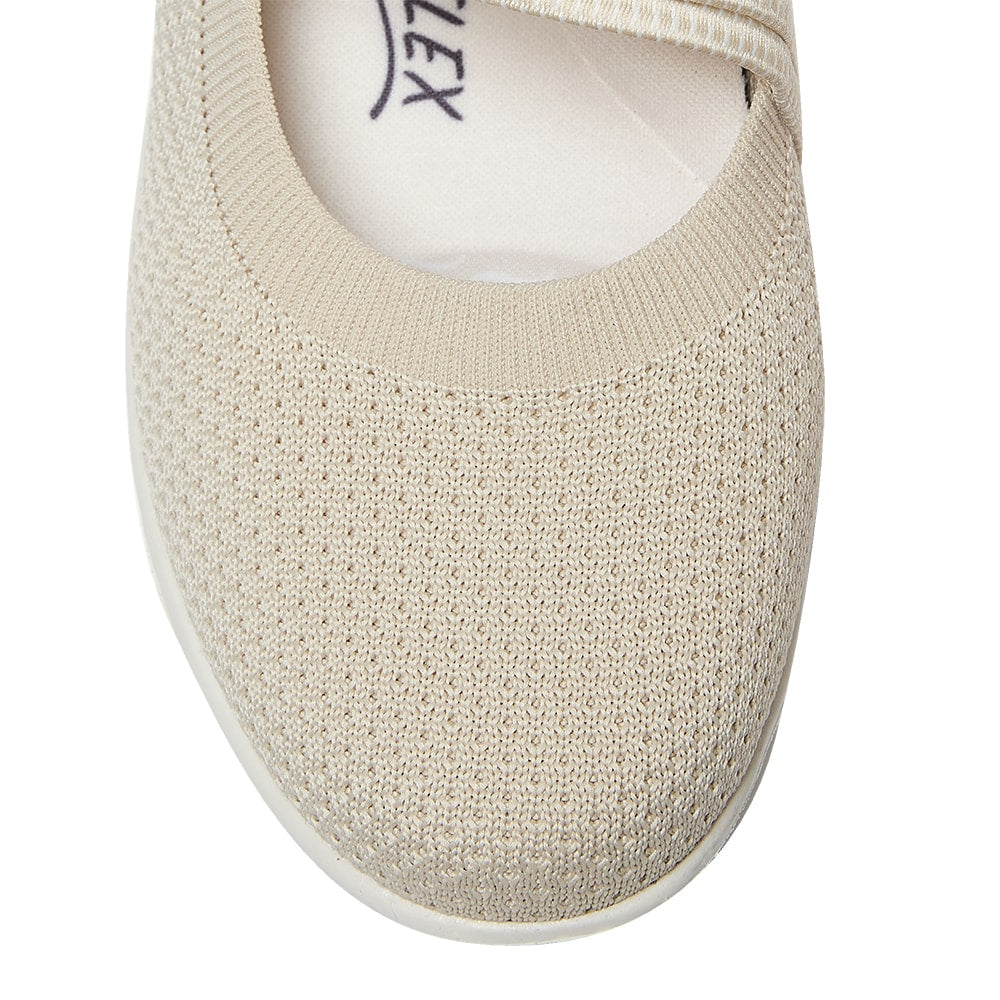 Patsy Ballet Flat in Beige Stretch