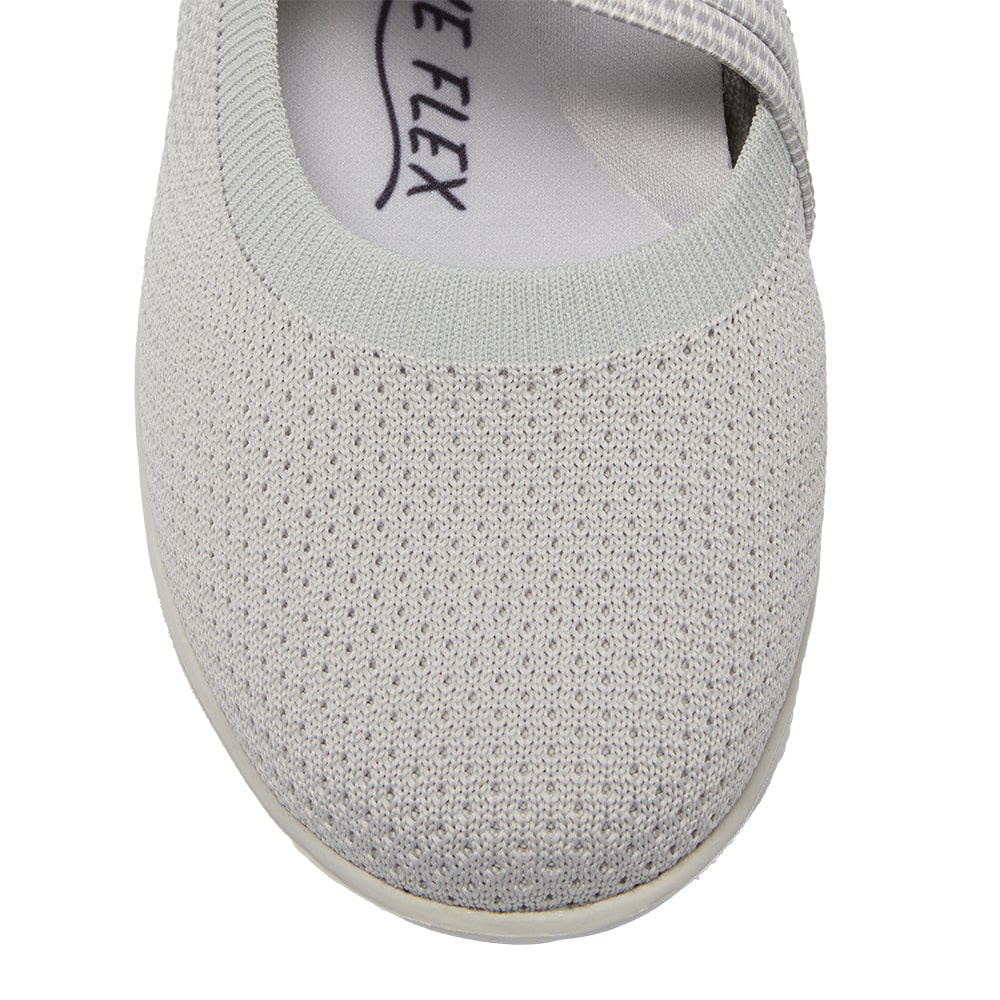 Patsy Ballet Flat in Light Grey Stretch