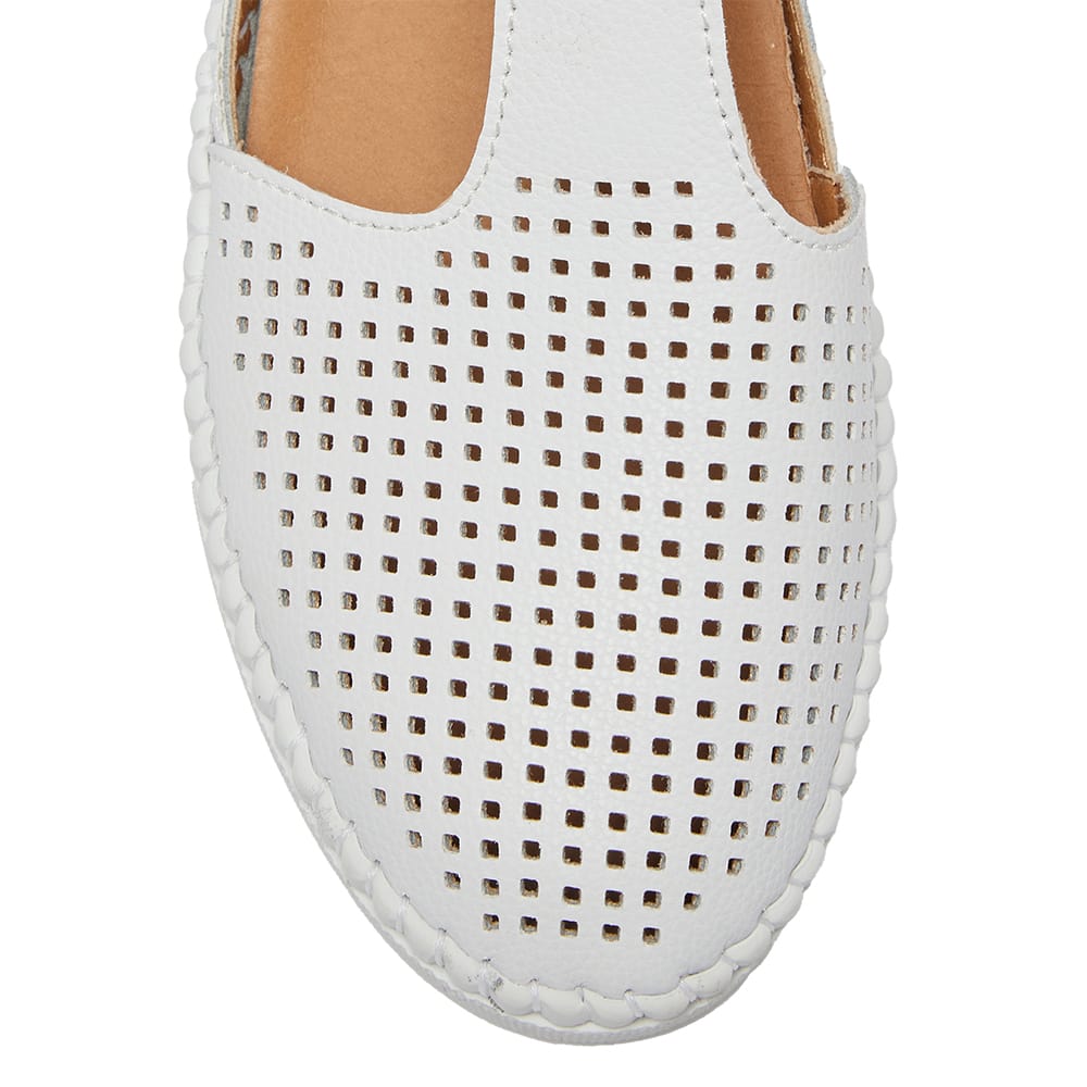 Ricky Flat in White Leather