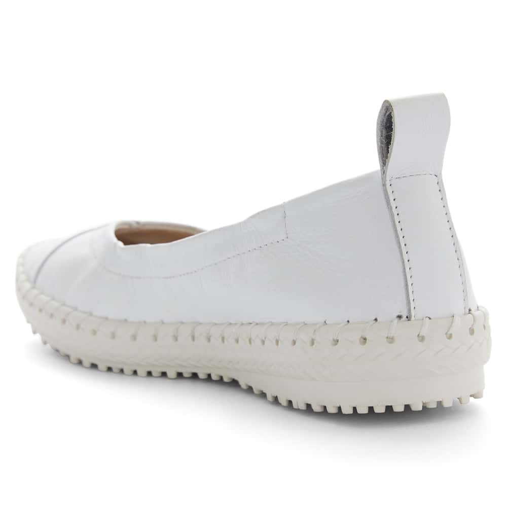 Rosalia Flat in White Leather