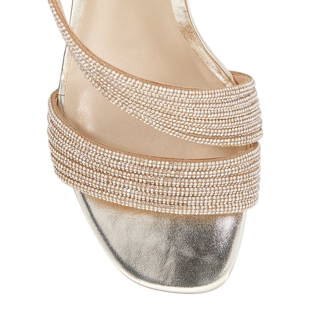 Aralyn Heel in Gold Leather