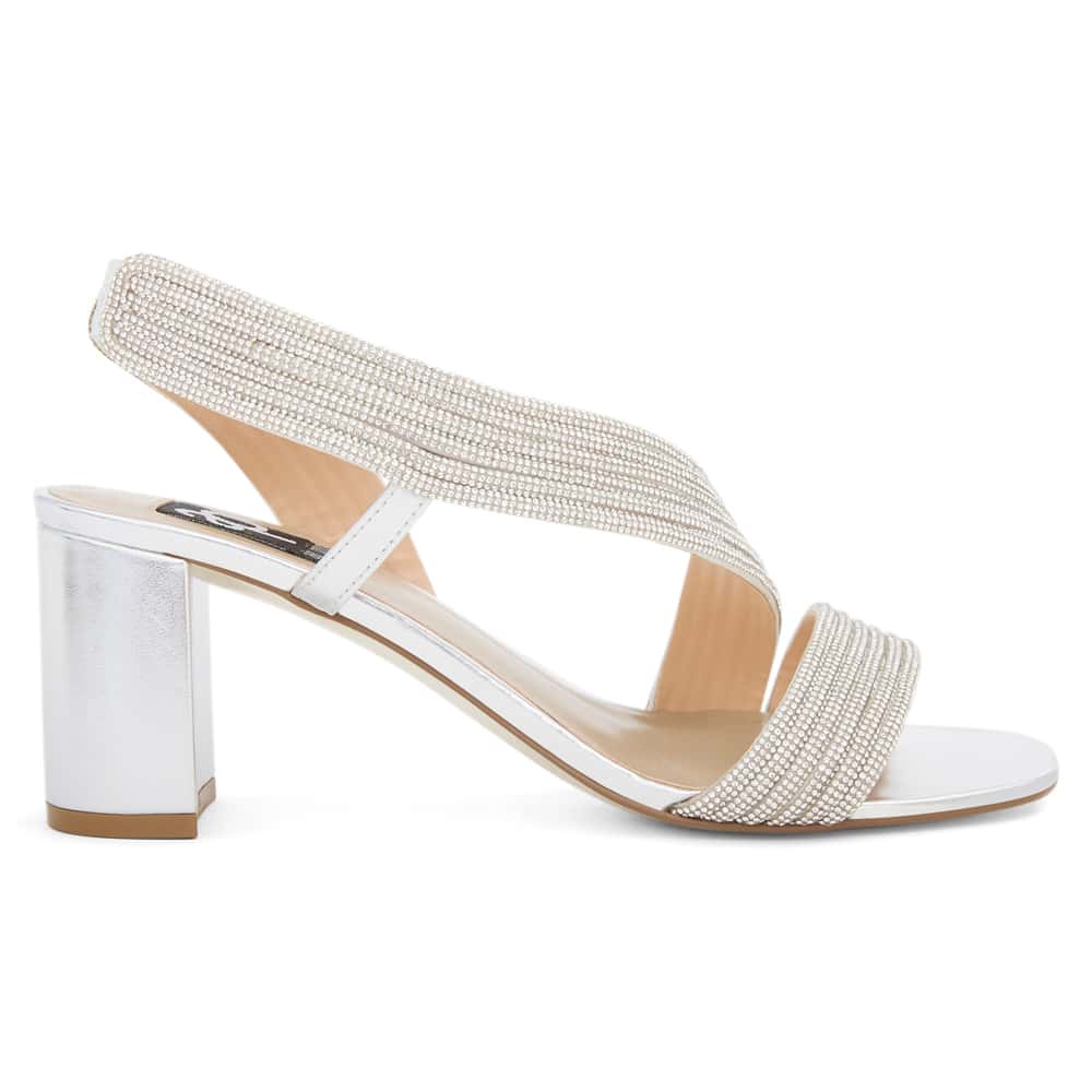 Aralyn Heel in Silver Leather
