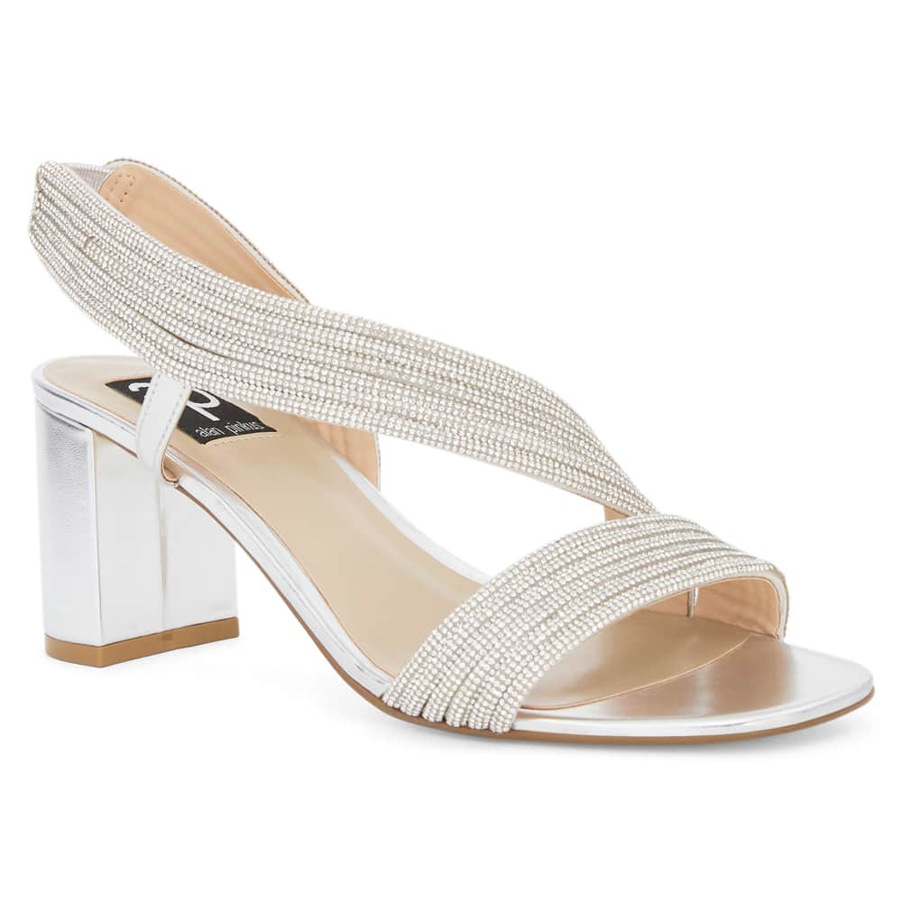 Aralyn Heel in Silver Leather