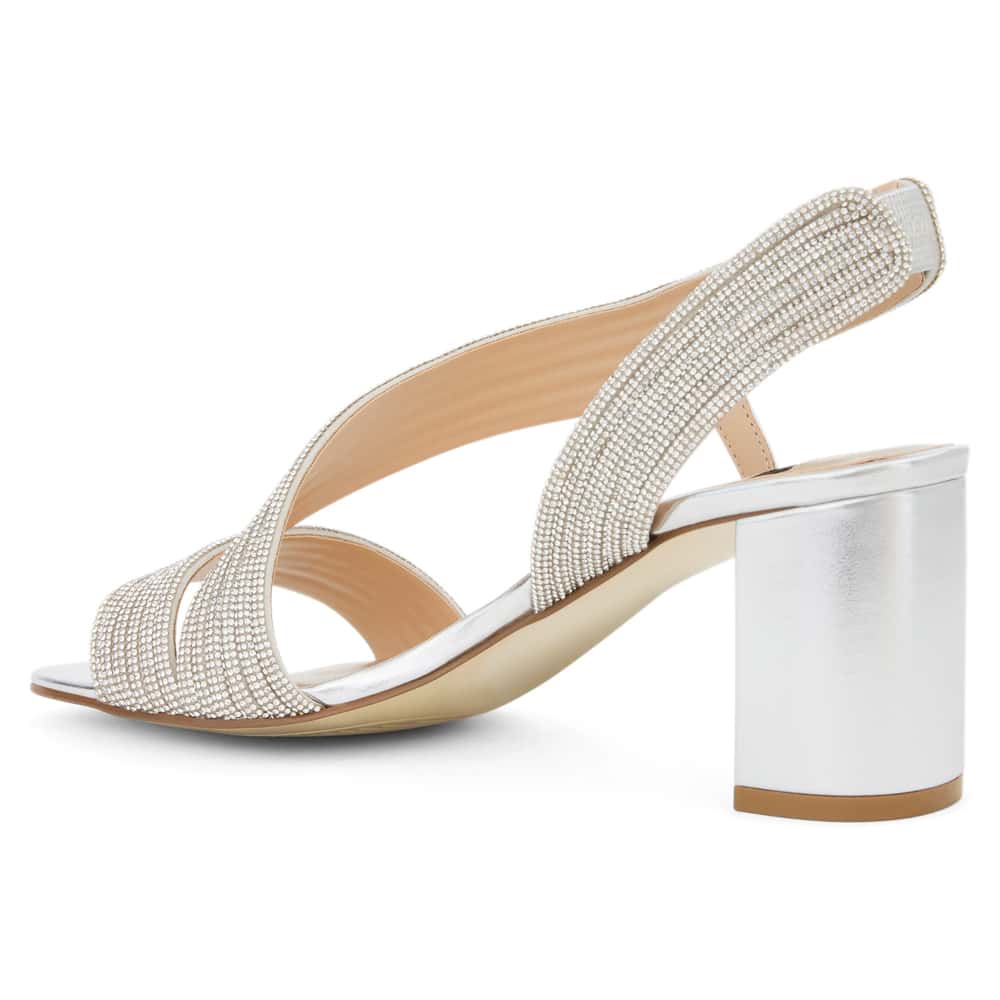 Aralyn Heel in Silver Leather