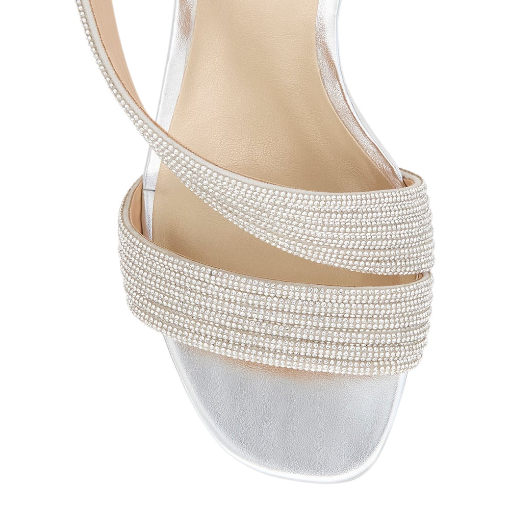 Aralyn Heel in Silver Leather