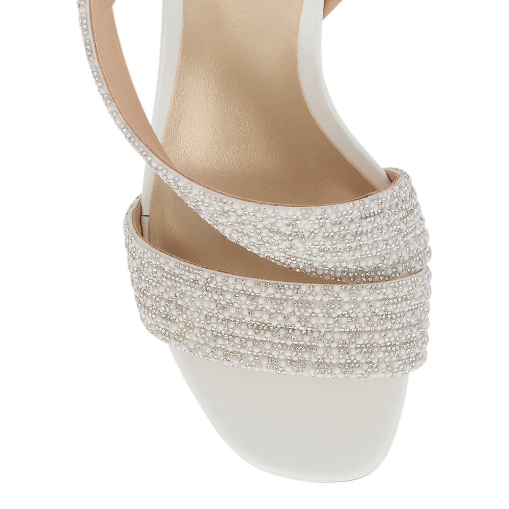 Aralyn Heel in White Pearl Leather