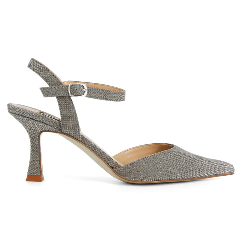 Genesis Heel in Pewter Fabric