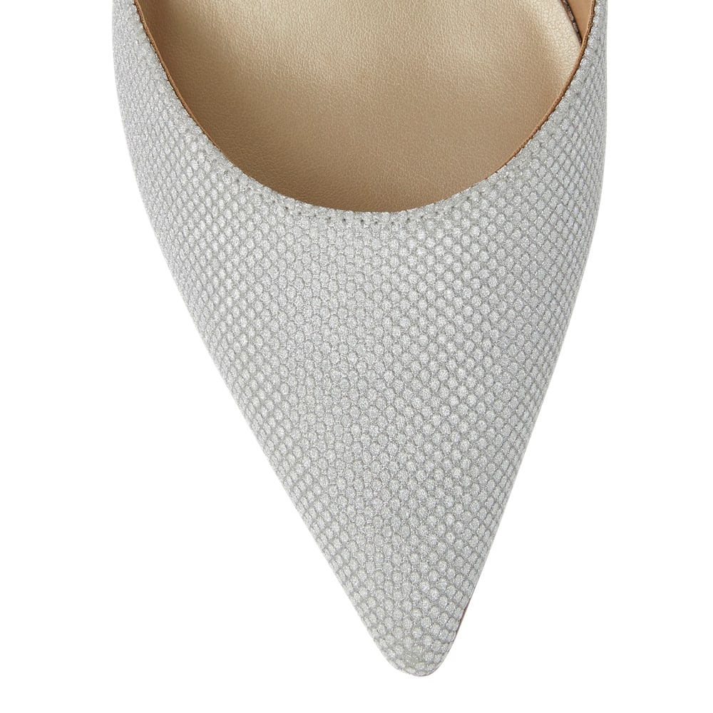 Genesis Heel in Silver Fabric