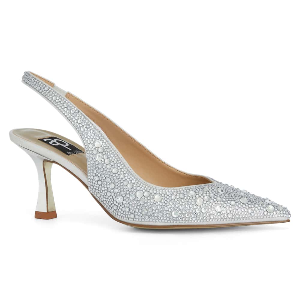 Goddess Heel in Silver Jewels Leather