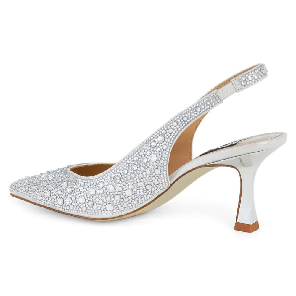 Goddess Heel in Silver Jewels Leather