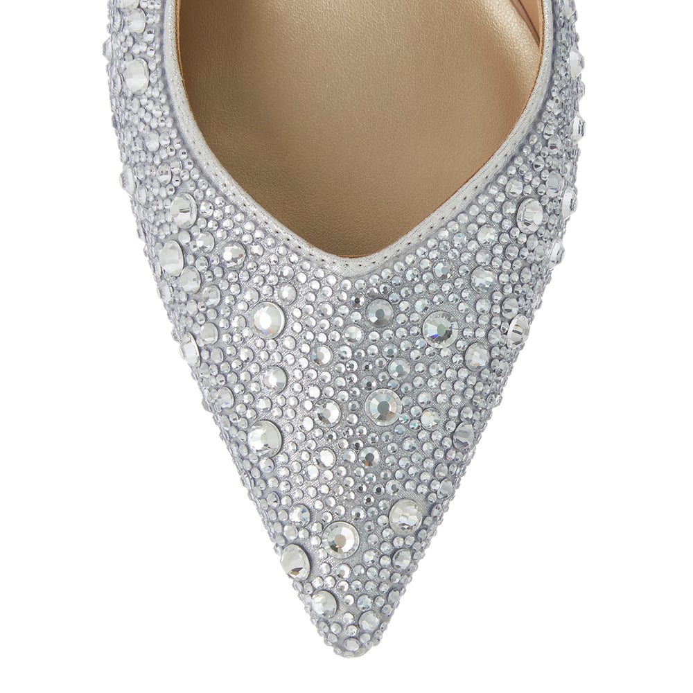 Goddess Heel in Silver Jewels Leather