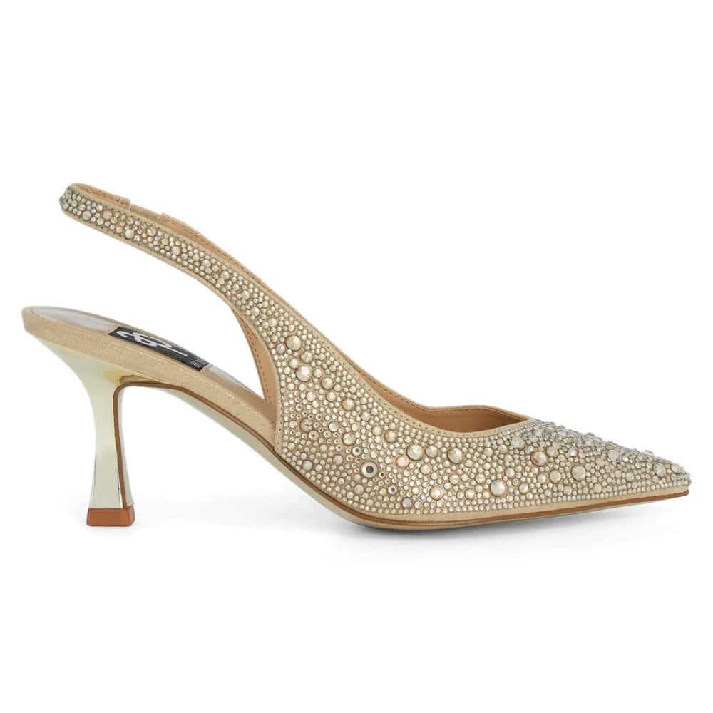 Goddess Heel in Soft Gold Jewels Leather