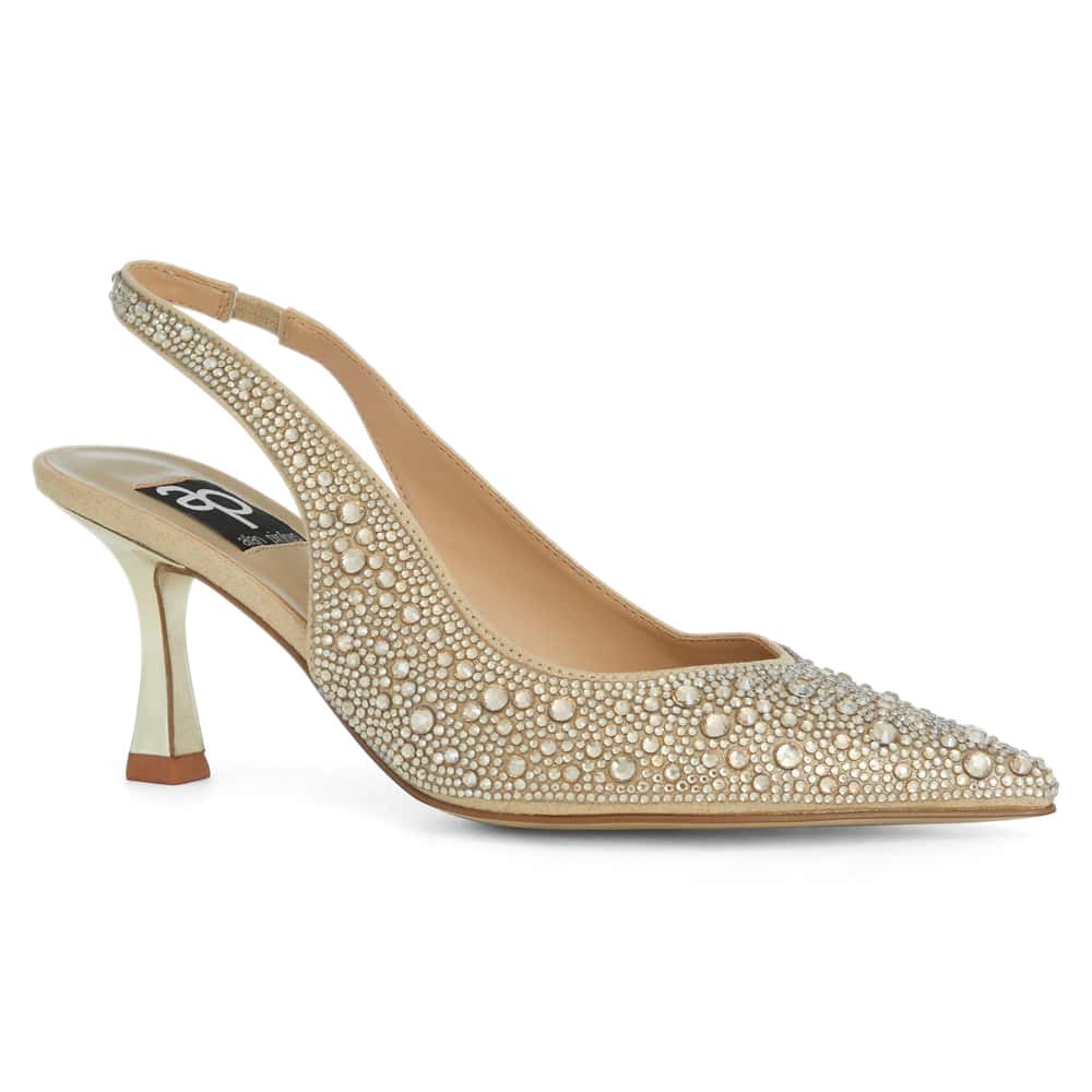 Goddess Heel in Soft Gold Jewels Leather