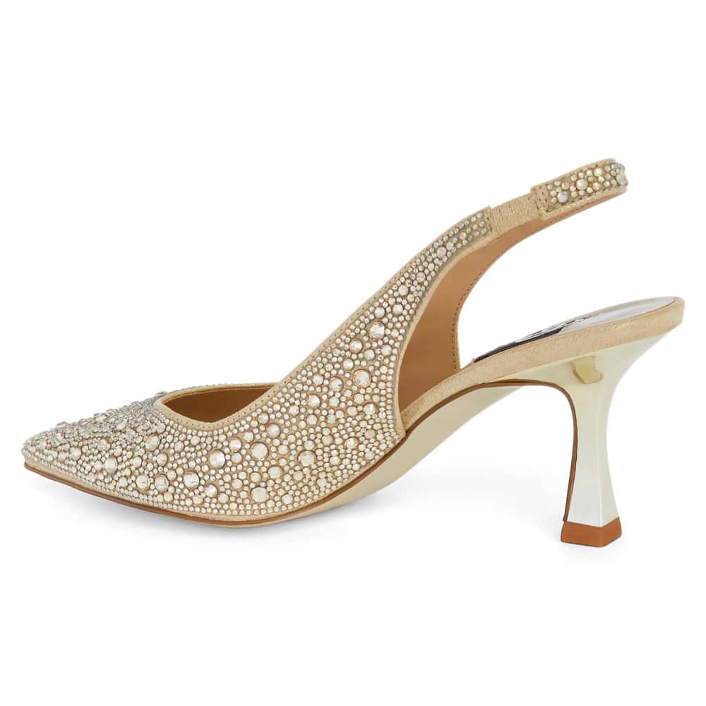 Goddess Heel in Soft Gold Jewels Leather