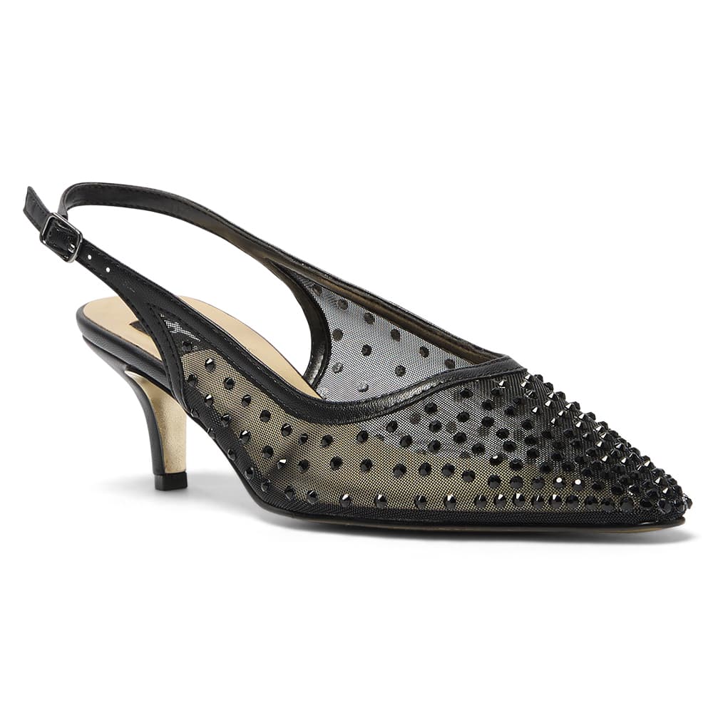 Sapphire Heel in Black Smooth